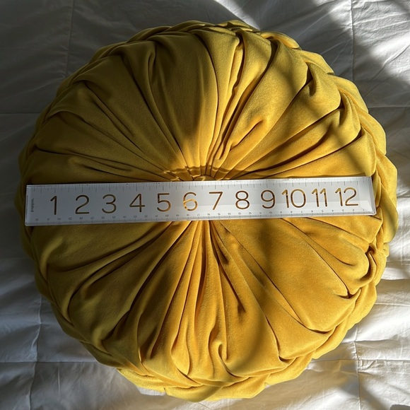 Yellow Velvet Accent Pillow - Picture 5 of 5